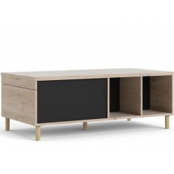 Rome Coffee Table with Sliding Top - Oak/Black
