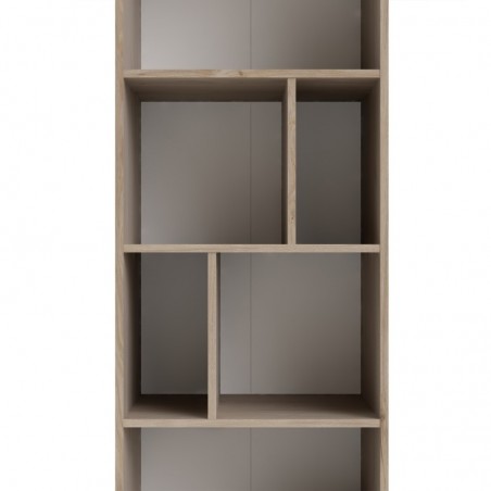 Rome One Drawer Bookcase - Oak/White Shelf Detail