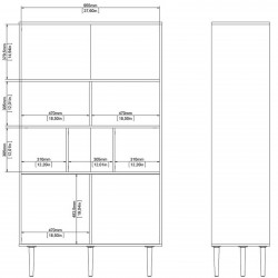 Rome Two Door Bookcase - Dimensions 2