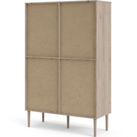 Rome Two Door Four Drawer Bookcase - Oak/White rear View