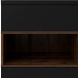 Rye Sideboard in black and walnut, Open shelf detail