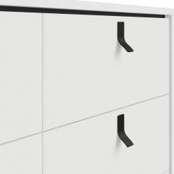 Tula Six Drawer Wide Double Chest - Matt White Handle Detail