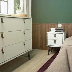 Tula Two Drawer Bedside Cabinet - Matt White Room shot 1