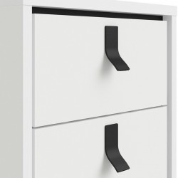 Tula Two Drawer Bedside Cabinet - Matt White handle Detail
