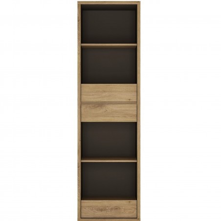 Shetland Three Drawer Tall Narrow Bookcase Front View