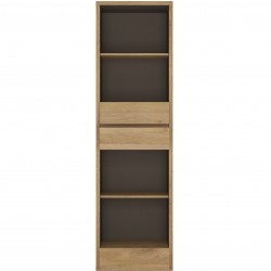Shetland Three Drawer Tall Narrow Bookcase Open drawers