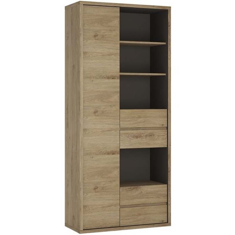 Shetland One Door Four Drawer Wide Bookcase