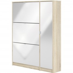 Barden Shoe Cabinet with 3 Tilting Doors and 2 Layers +1 Door Angled View