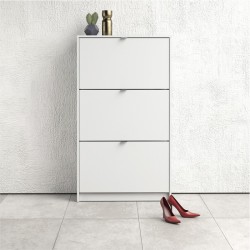 Barden Shoe Cabinet with 3 Tilting Doors and 2 Layers - White Mood Shot