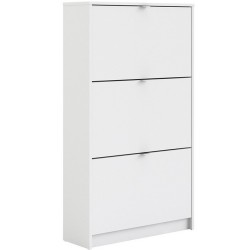 Barden Shoe Cabinet with 3 Tilting Doors and 2 Layers - White