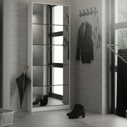 Barden Shoe Cabinet 5 Mirror Tilting Doors - White Mood Shot