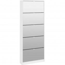 Barden Shoe Cabinet 5 Mirror Tilting Doors - White
