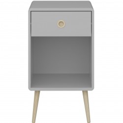 Struer One Drawer Bedside Table - Grey Front View
