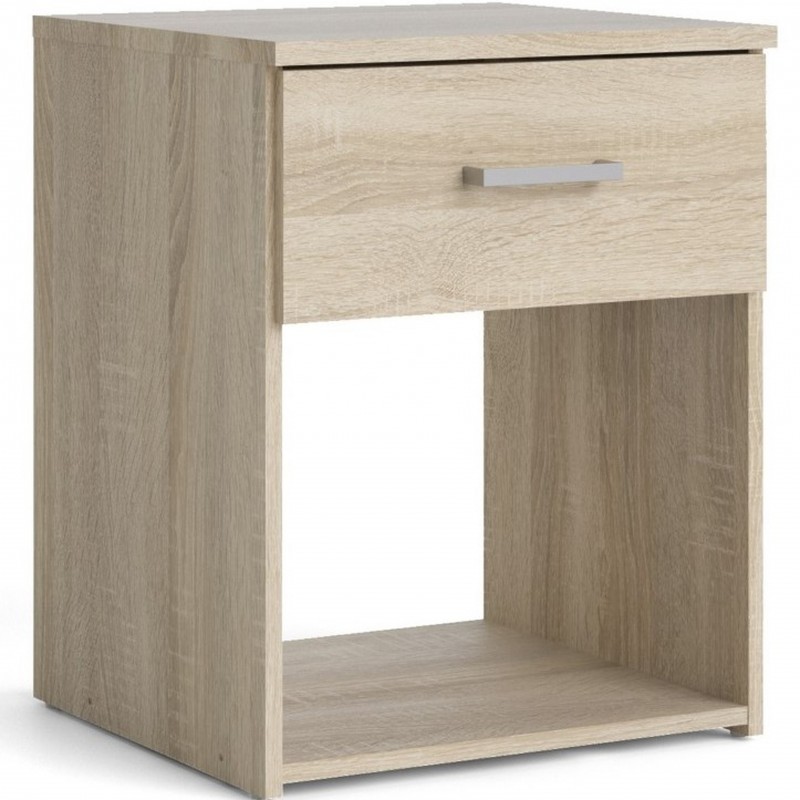 An image of Space One Drawer Bedside Cabinet - Oak