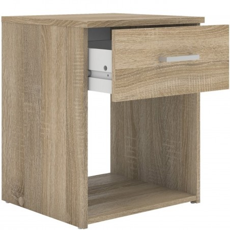 Space One Drawer Bedside Cabinet - Oak Open Drawer