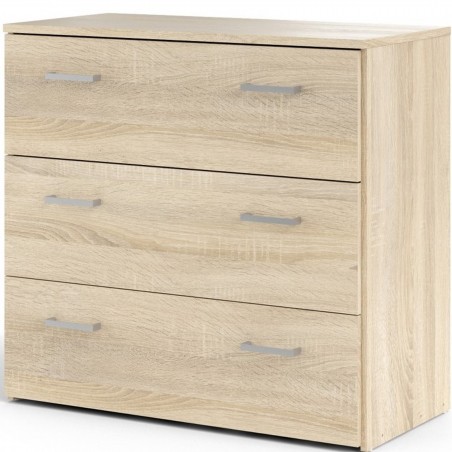 Space Three Drawer Chest - Oak Angled View