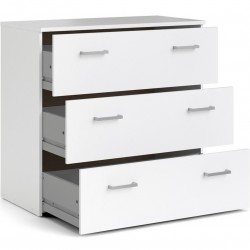 Space Three Drawer Chest - White Open Drawers