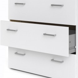 Space Five Drawer Chest - White Drawer Detail