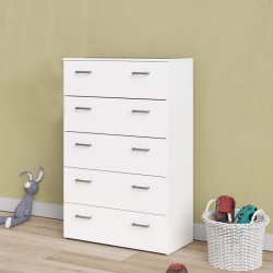 Space Five Drawer Chest - White Mood Shot