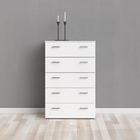 Space Five Drawer Chest - White Mood Shot 2