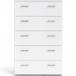 Space Five Drawer Chest - White Front View