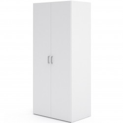 Space Two Door Wardrobe - White Angled View