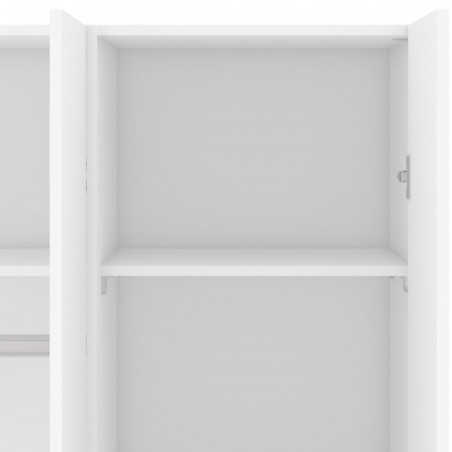 Space Three Door Wardrobe - White Shelf Detail