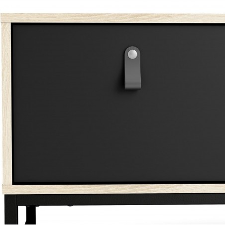 Stubbe Three Drawer TV Unit - Black Handle Detail