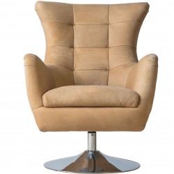 Leicester Real Leather Lounge Chair - Tan