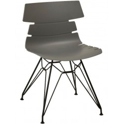 Fabulo Dining Chair - Black Lattice Wire Legs - Grey