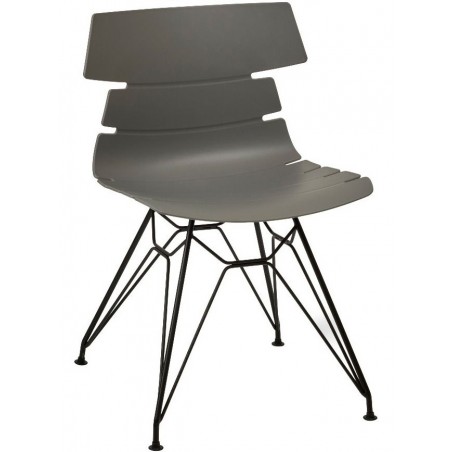 Fabulo Dining Chair - Black Lattice Wire Legs - Grey
