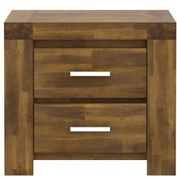 Parkfield Solid Acacia Two Drawer Bedside Cabinet