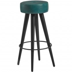 Stacey Leather Bar Stools - Teal
