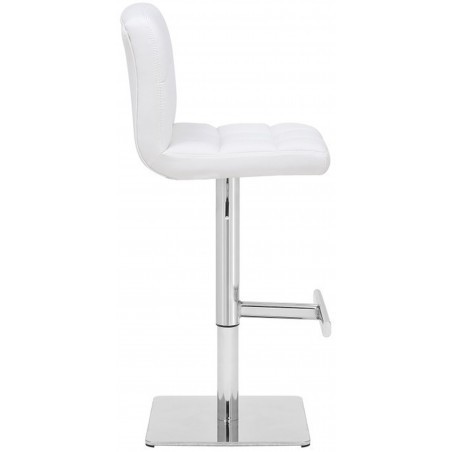 Deluxe Allegro Leather Bar Stool, white side  view