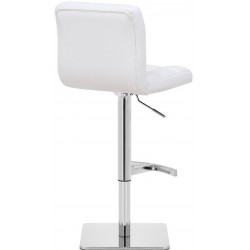 Deluxe Allegro Leather Bar Stool, white angled rear  view
