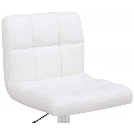 Deluxe Allegro Leather Bar Stool, white seat detail