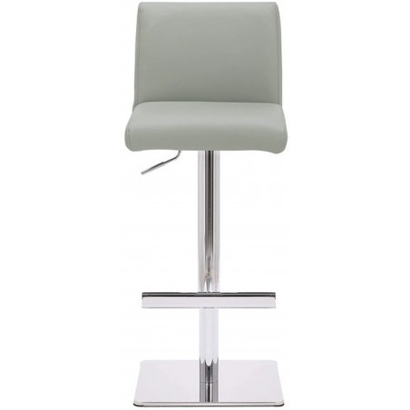 Deluxe Snella Leather Bar Stool - Grey Front View