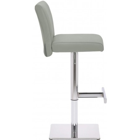 Deluxe Snella Leather Bar Stool - Grey Side View