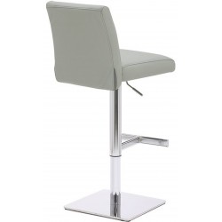 Deluxe Snella Leather Bar Stool - Grey Rear Angled View