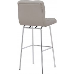 Allegro Fixed Height Bar Stool, grey, angled rear view
