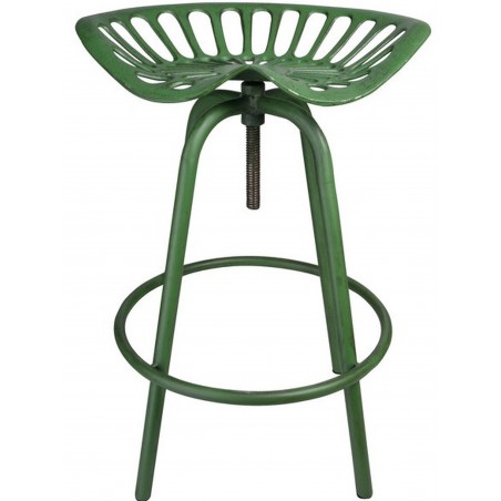 Tractor Bar Stool, green, front view