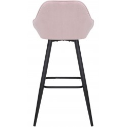Velluto Velvet Upholstered Bar Stool - Pink Rear View