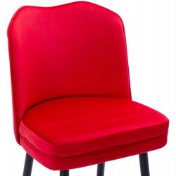 Knightsbridge Velvet Upholstered Barstool - Red Seat Detail