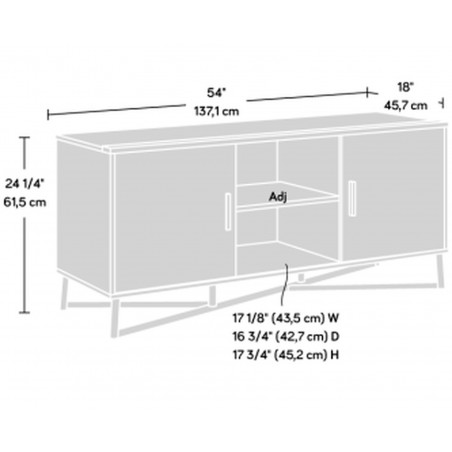 Canyon Lane Industrial Style TV Stand - Dimensions