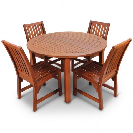 Tavistock Value 4 Seater Hardwood Dining Set - Round Table
