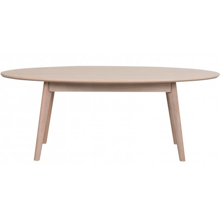 Yumi Oval Coffee Table - Whitewash front View