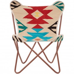Haji Aztec Butterfly Chair - Multi Coloured Front View