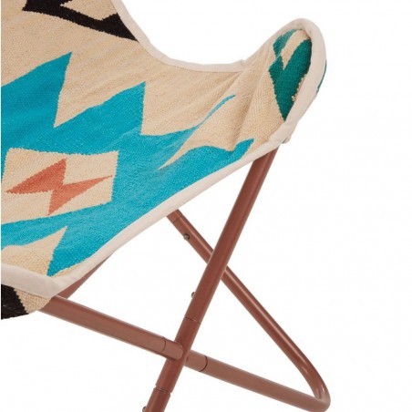 Haji Aztec Butterfly Chair - Multi Coloured Seat Detail
