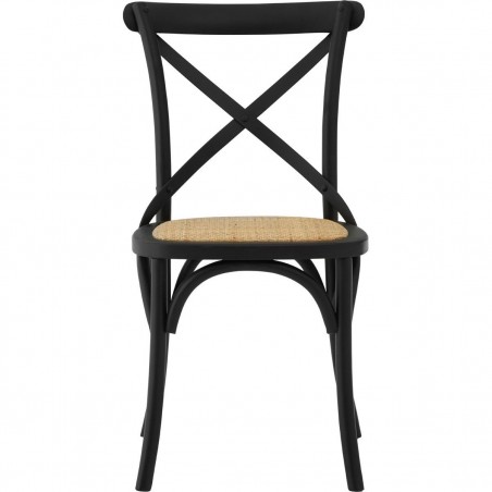 Karala Oak Wood Chair - Black Front View