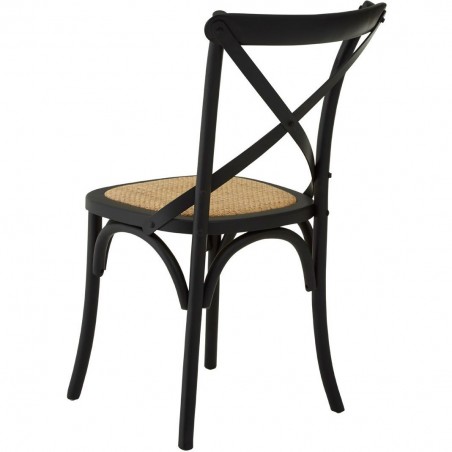 Karala Oak Wood Chair - Black Rear View